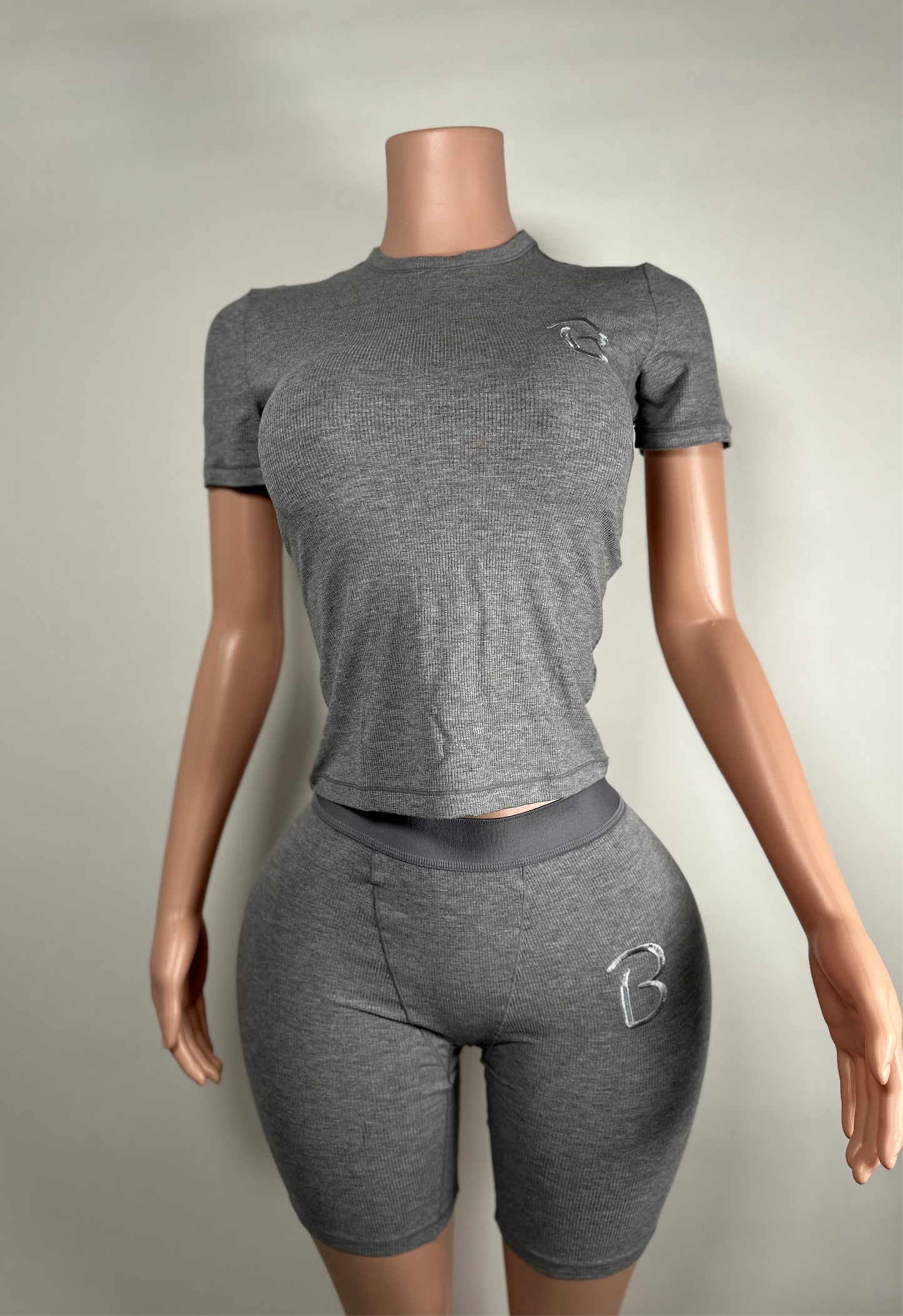 Two piece biker short set