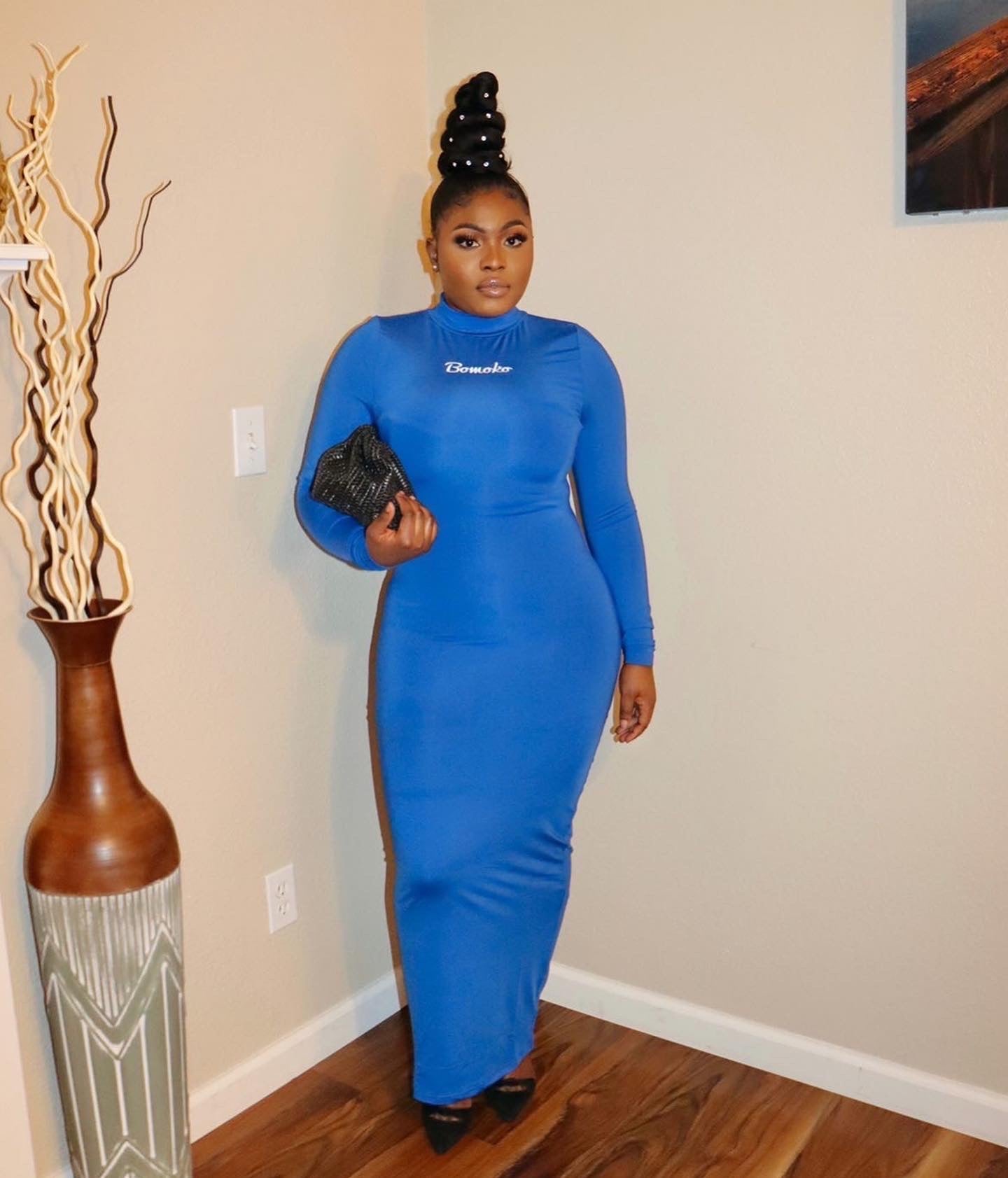 Blue Turtle neck dress