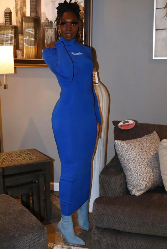 Blue Turtle neck dress